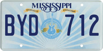 MS license plate BYD712