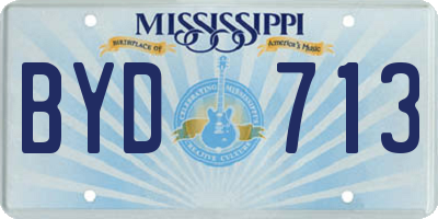 MS license plate BYD713