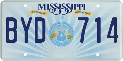 MS license plate BYD714