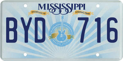 MS license plate BYD716