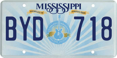 MS license plate BYD718