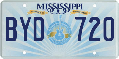 MS license plate BYD720