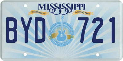 MS license plate BYD721