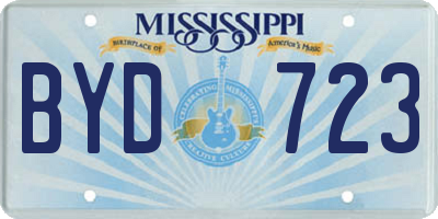 MS license plate BYD723