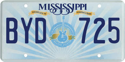 MS license plate BYD725