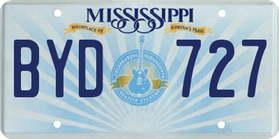 MS license plate BYD727