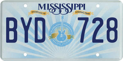 MS license plate BYD728