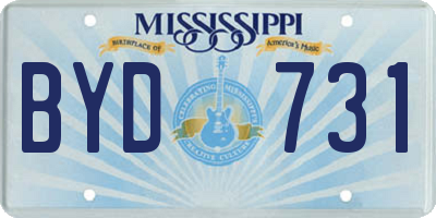 MS license plate BYD731