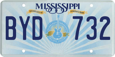 MS license plate BYD732