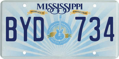 MS license plate BYD734