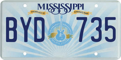 MS license plate BYD735