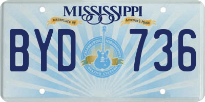 MS license plate BYD736