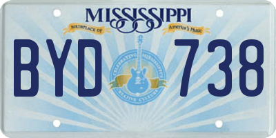 MS license plate BYD738