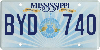 MS license plate BYD740