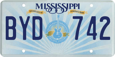 MS license plate BYD742