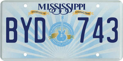 MS license plate BYD743