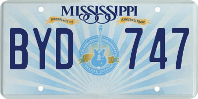 MS license plate BYD747