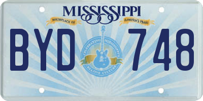 MS license plate BYD748