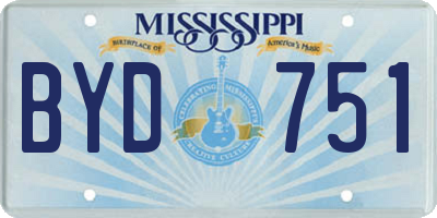 MS license plate BYD751