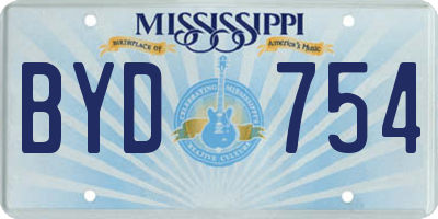 MS license plate BYD754
