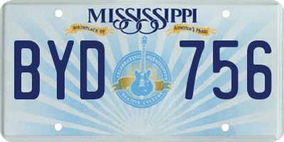MS license plate BYD756