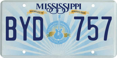MS license plate BYD757
