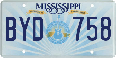 MS license plate BYD758