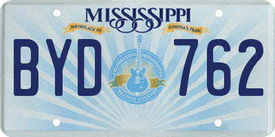 MS license plate BYD762