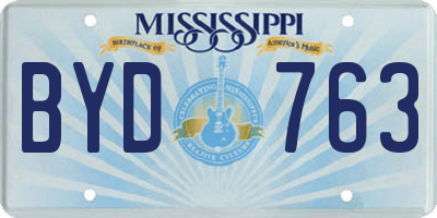 MS license plate BYD763