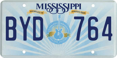 MS license plate BYD764