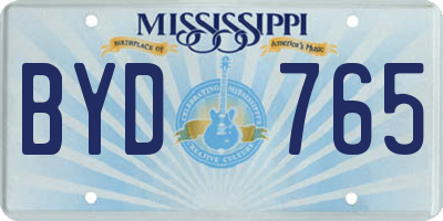 MS license plate BYD765