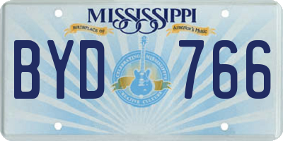 MS license plate BYD766
