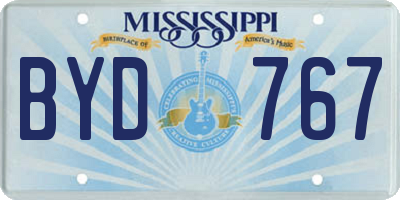 MS license plate BYD767