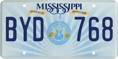 MS license plate BYD768