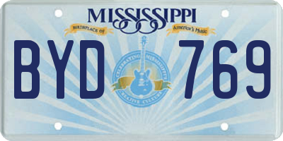 MS license plate BYD769