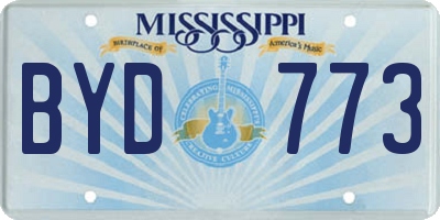 MS license plate BYD773