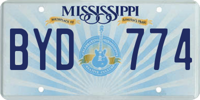 MS license plate BYD774