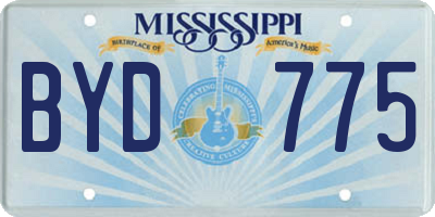 MS license plate BYD775