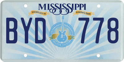 MS license plate BYD778