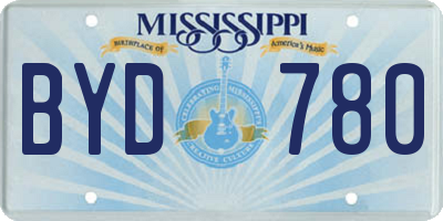MS license plate BYD780