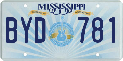 MS license plate BYD781
