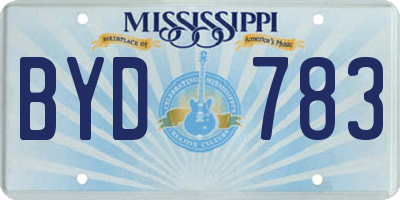 MS license plate BYD783
