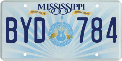 MS license plate BYD784