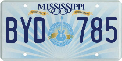 MS license plate BYD785