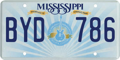 MS license plate BYD786