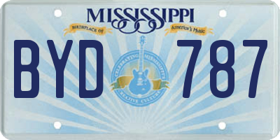 MS license plate BYD787