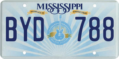 MS license plate BYD788