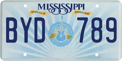 MS license plate BYD789