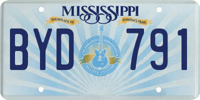 MS license plate BYD791