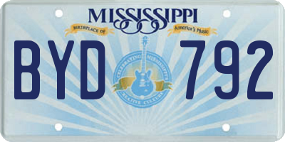 MS license plate BYD792